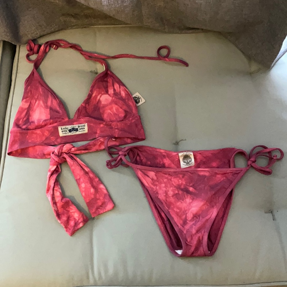 Red Tie-Dyed Lucky Brand Bikini